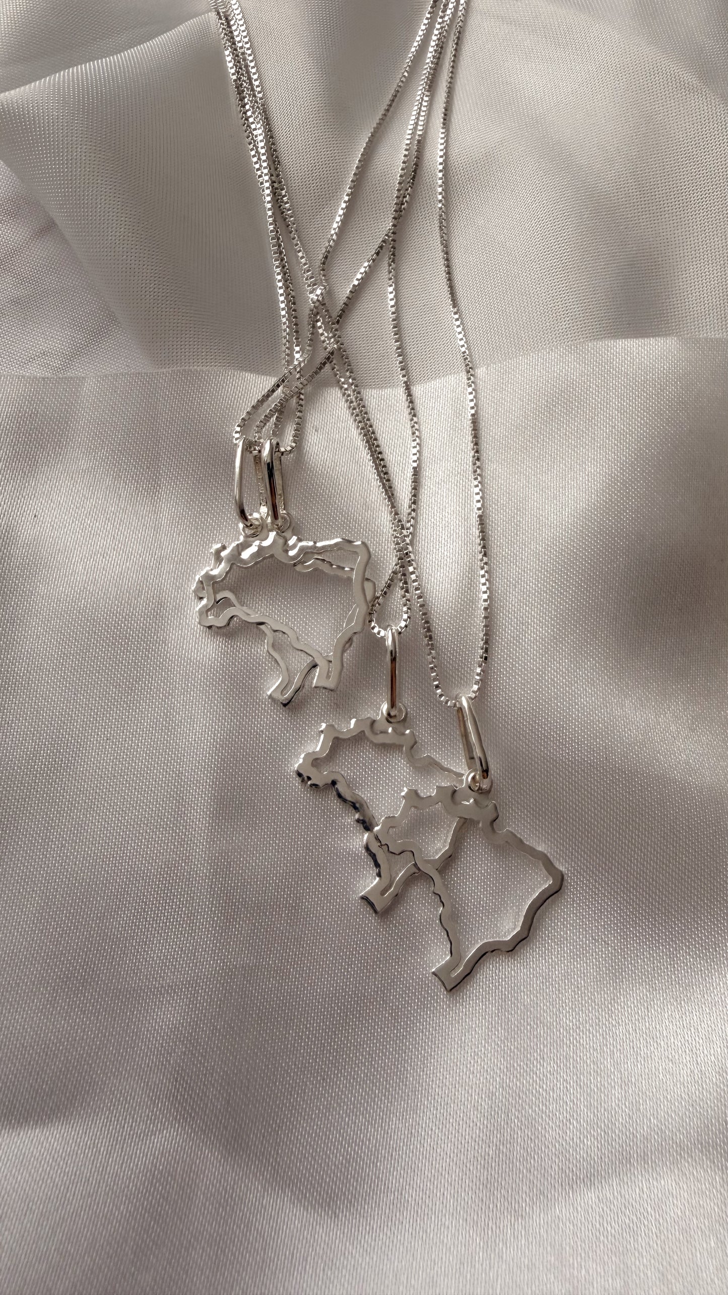Brazil Map Contour Necklace