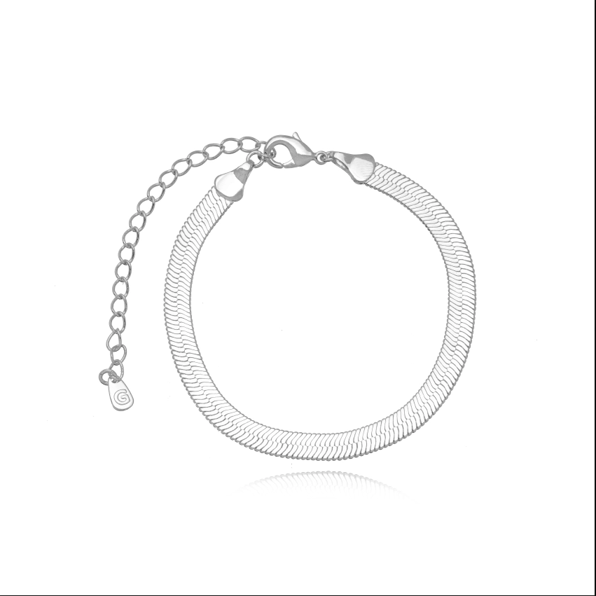 Flat Snake Herringbone Bracelet