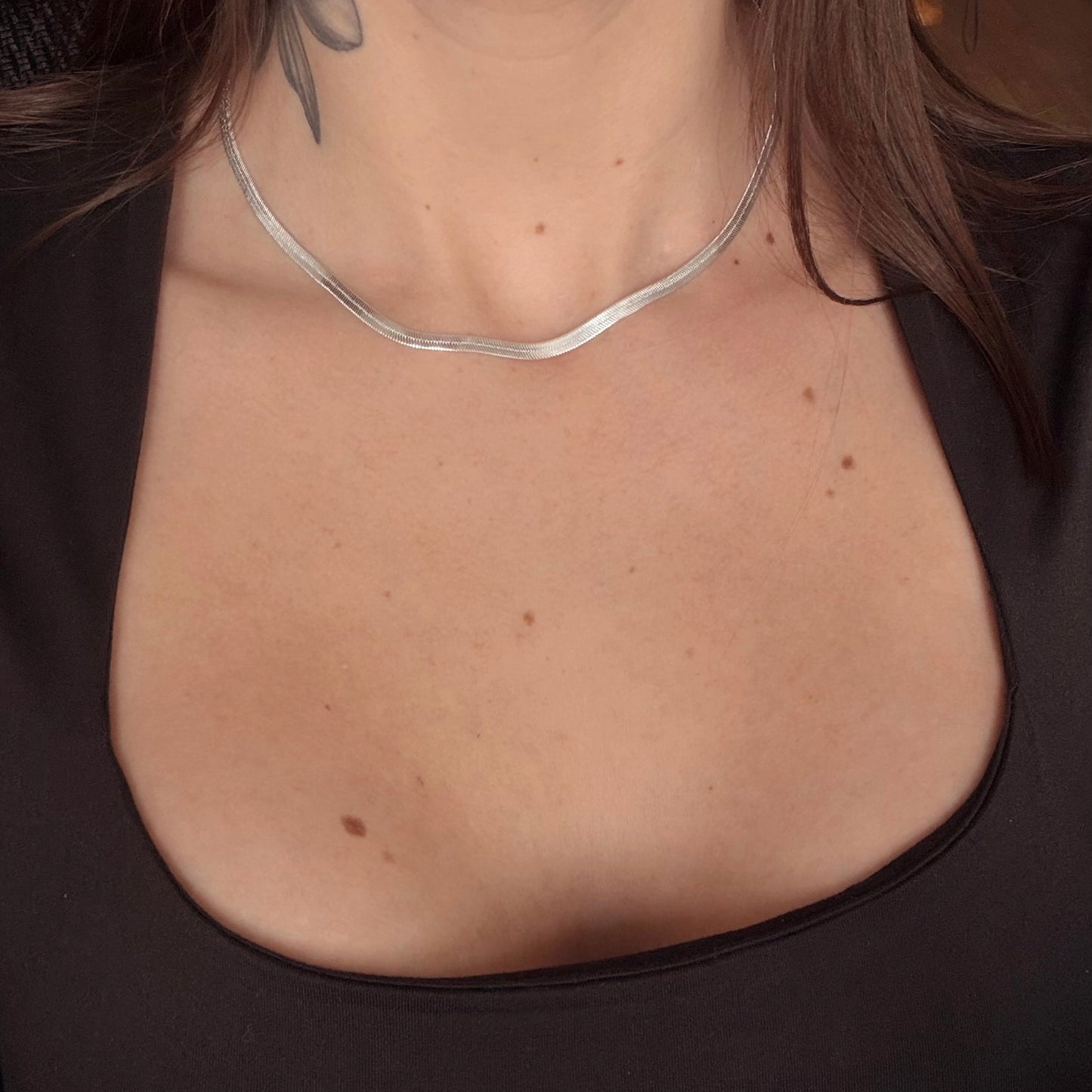 Flat Snake Herringbone Necklace